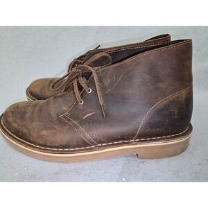 Clarks Mens Leather Chukka Desert Boots Distressed Brown 
Lace Up Sz 10.5M